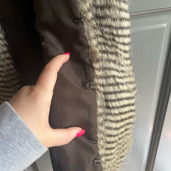 Faux‎ Fur Boho Gray/Brown Vest - Picture 3 of 5